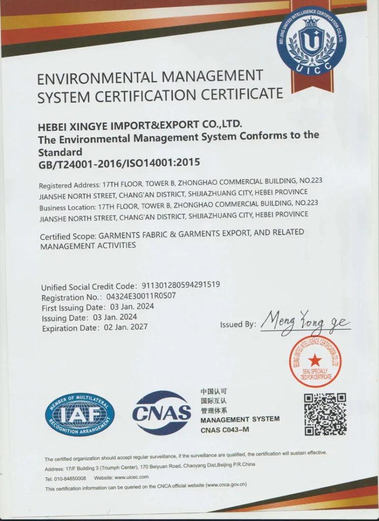 ISO 14001 – Environmental Management System