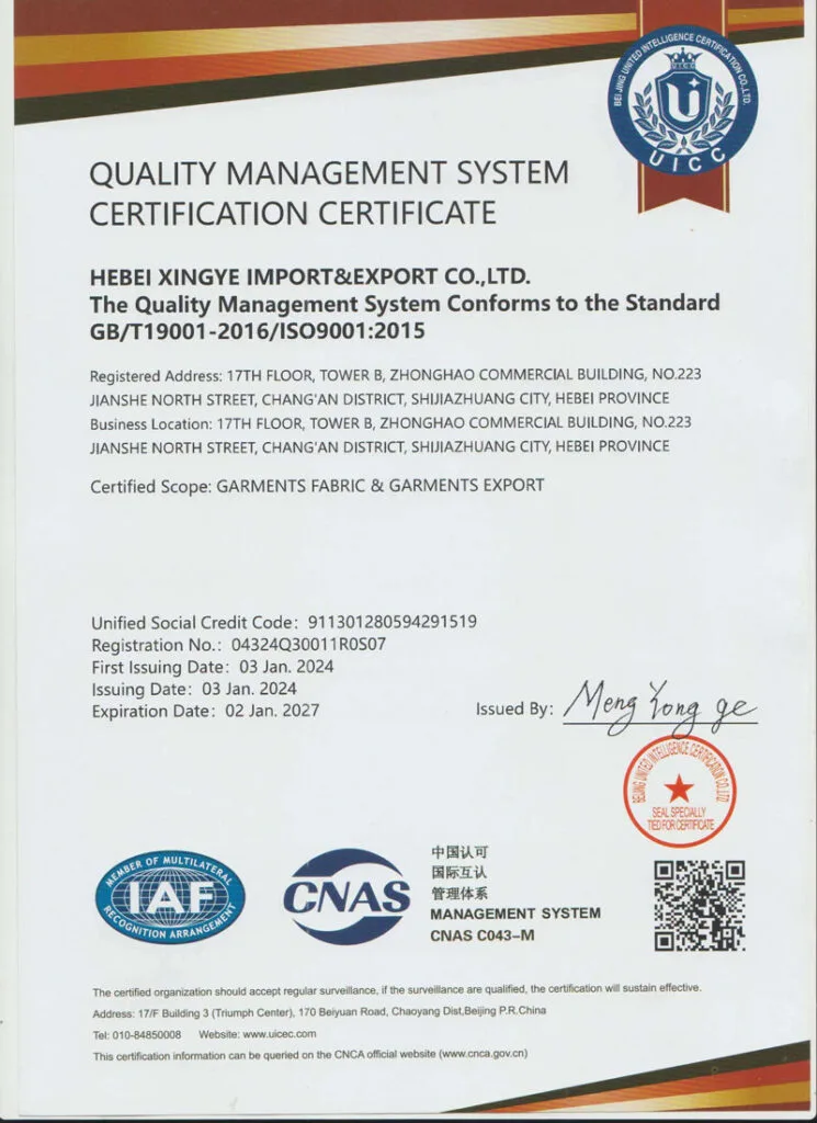 ISO 9001 – Quality Management System