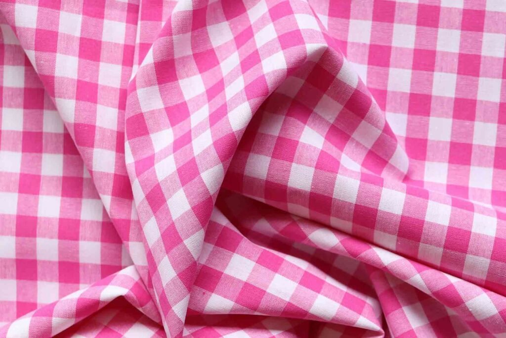 Pink Gingham Material