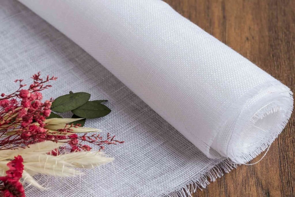 White linen fabric