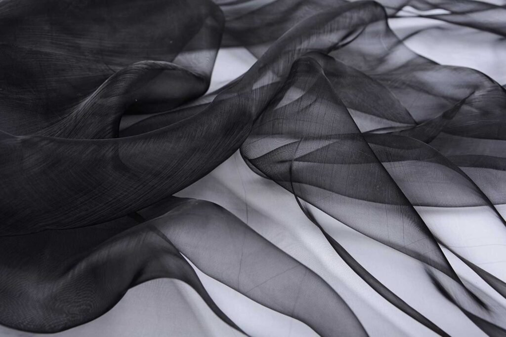 Black organza fabric
