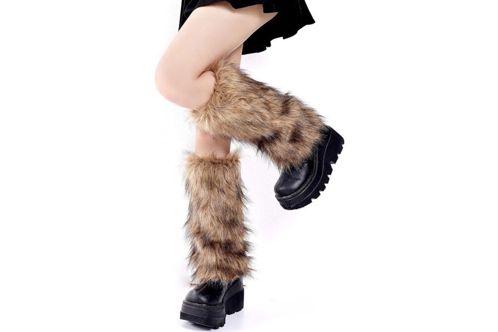 Faux fur leg warmers