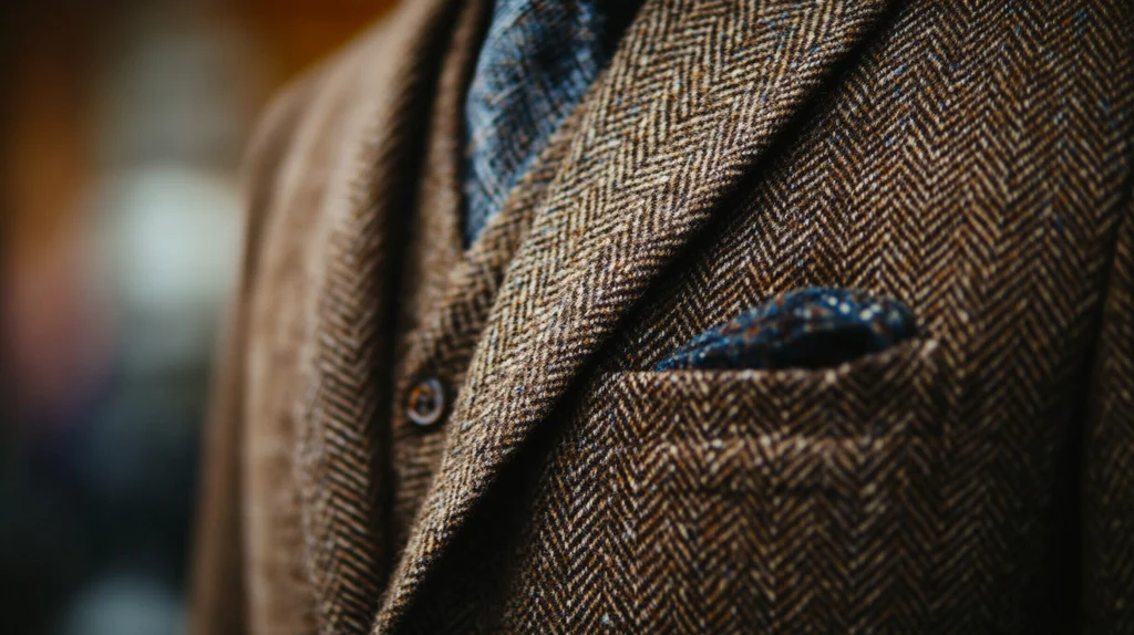 Tweed fabrics add structure, warmth, and timeless style