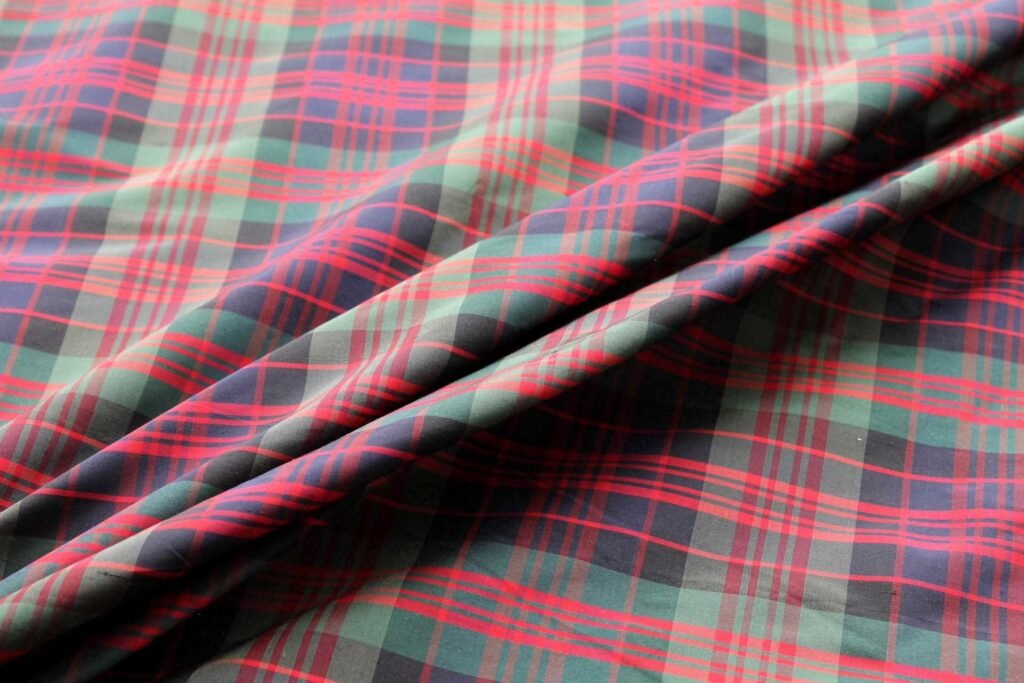 plaid silk taffeta