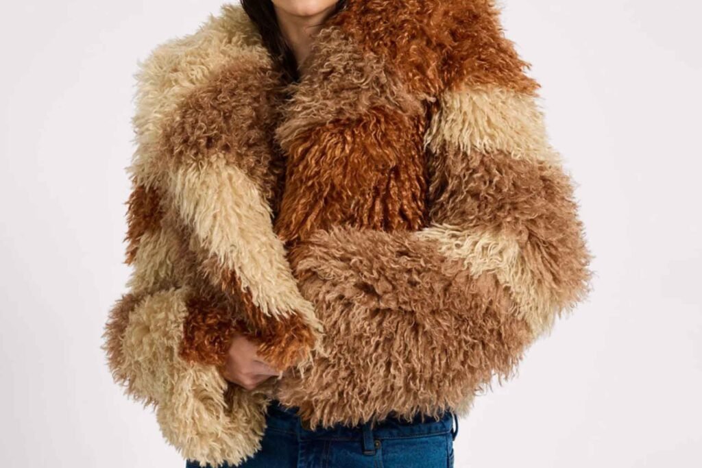 short cropped faux fur jacket