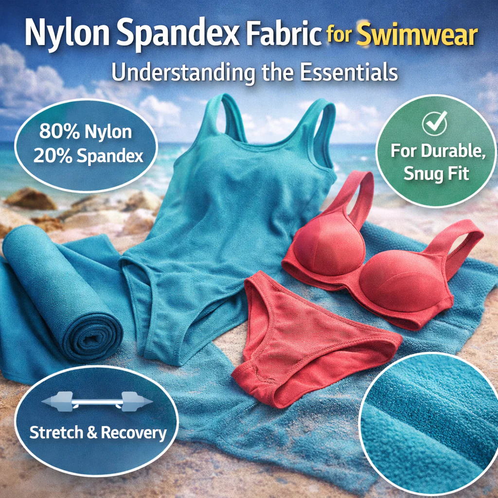 swimwear fabrics use a nylon spandex blend