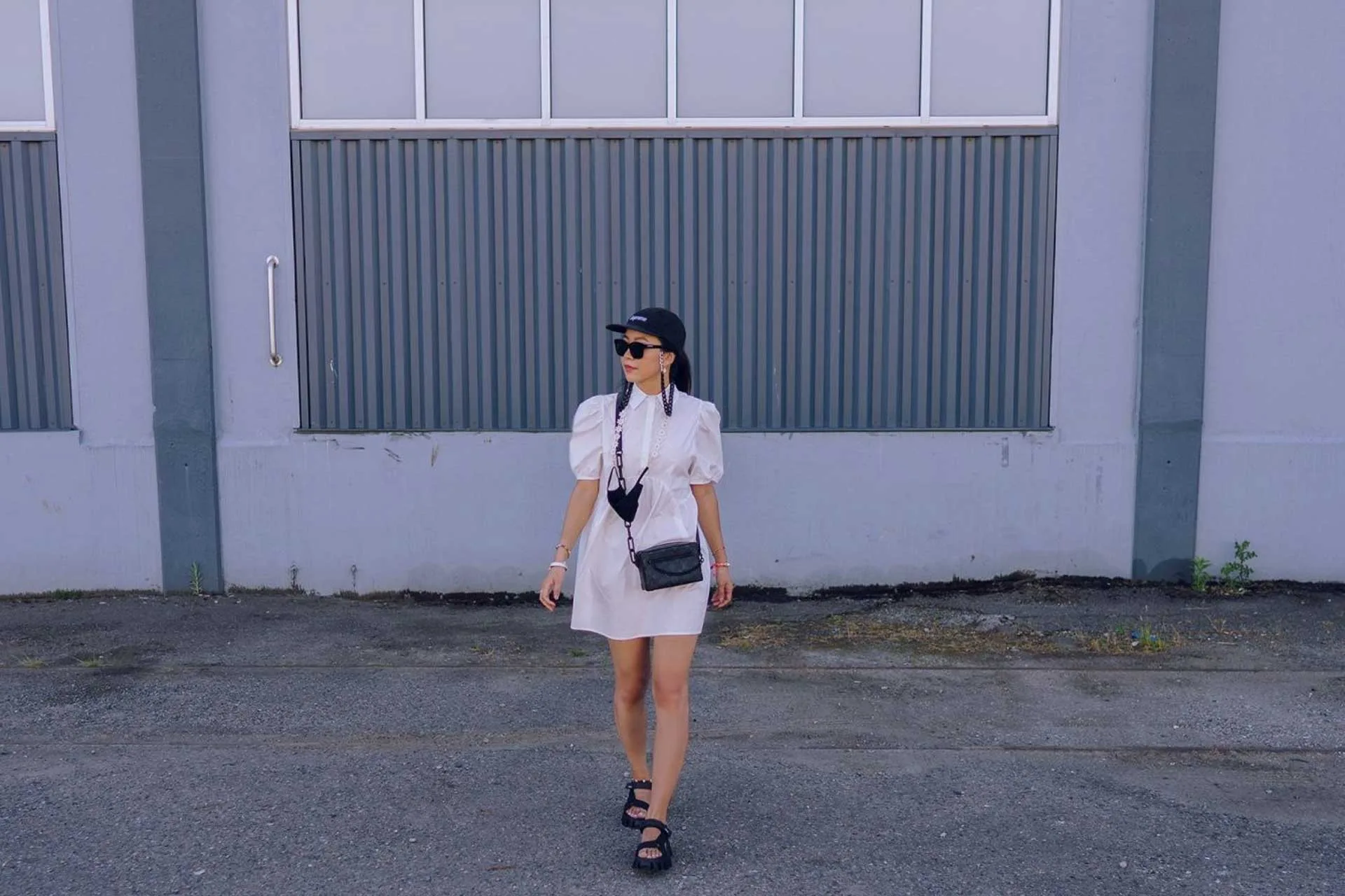 white poplin dress