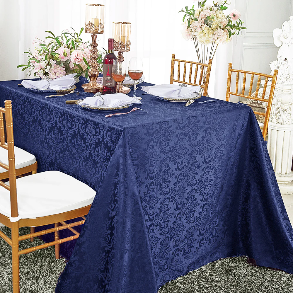 blue damask tablecloth