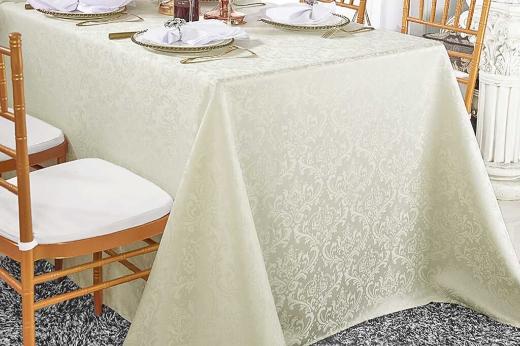 ivory damask tablecloth