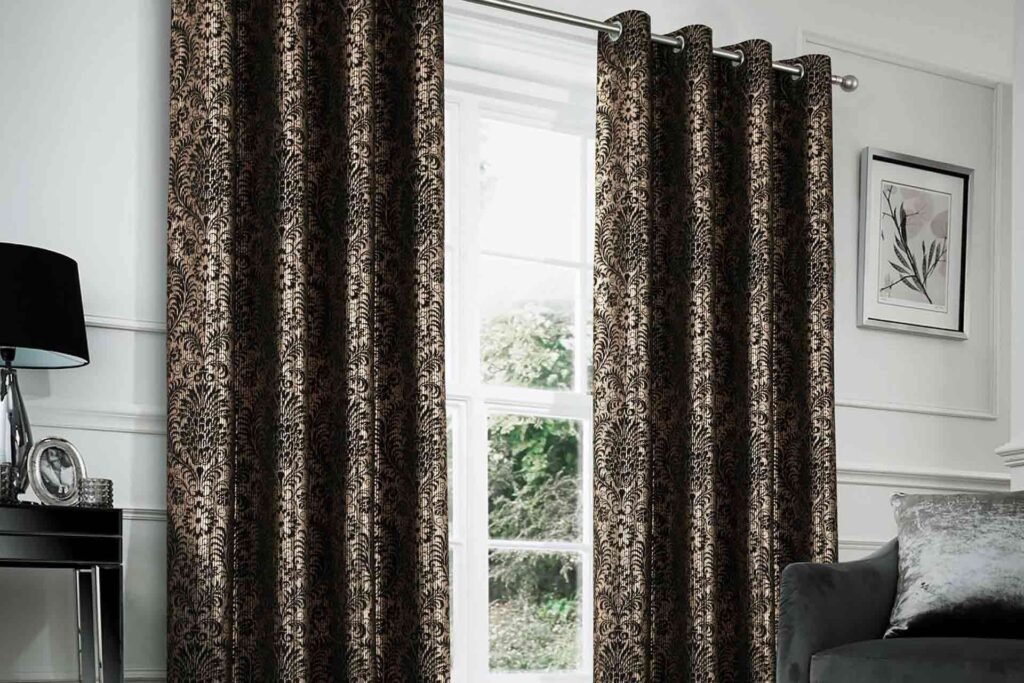 velvet damask curtains
