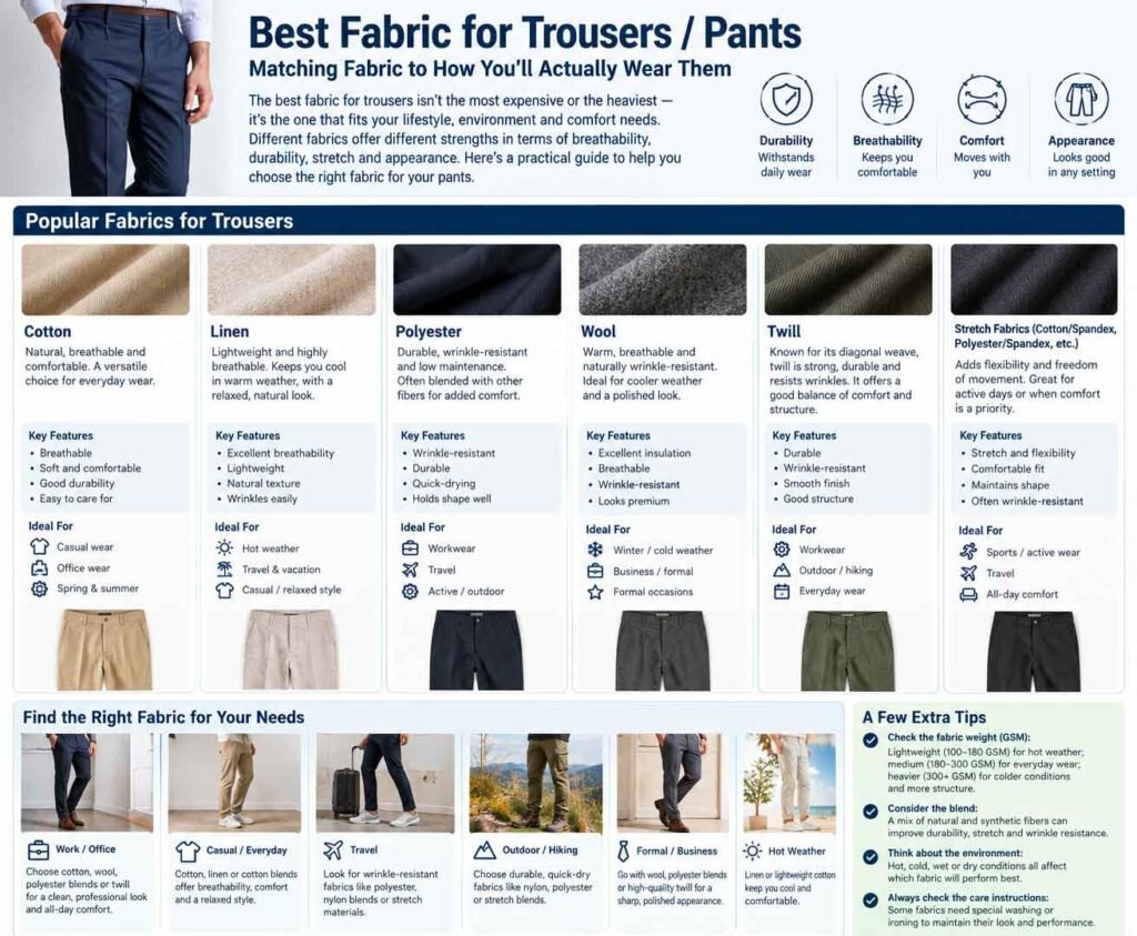 Best Fabric for Trousers / Pants