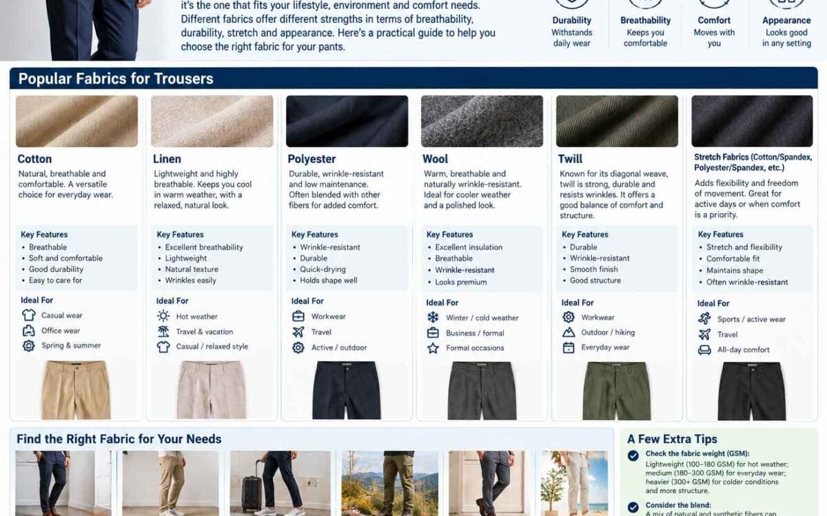 Best Fabric for Trousers / Pants: Matching Fabric to How You'll Actually Wear Them