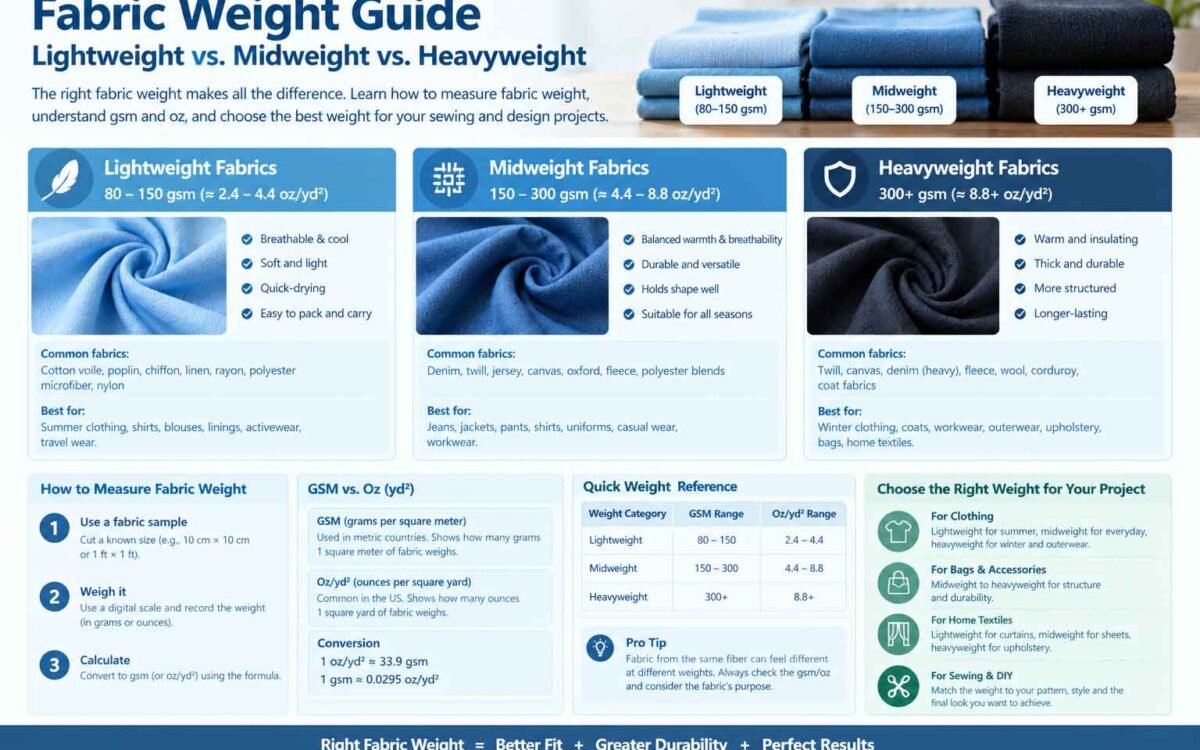 Fabric Weight Guide: Lightweight vs Midweight vs Heavyweight